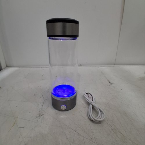 PORTABLE HYDROGEN GENERATOR WATER BOTTLE - 420ML - CLEAR/SILVER image 2