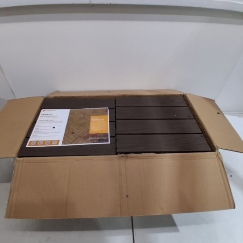 20PK FEILINGWOOD COMPOSITE WOOD PATIO DECK TILES - 12" X 12" - WALNUT BROWN image 2