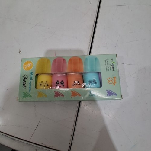 6PK MINI PASTEL HIGHLIGHTERS WITH FACES - MULTICOLOR image 2