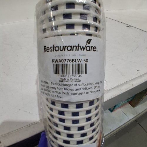 30PK RESTAURANTWARE BLUE AND WHITE STRIPE PAPER TO-GO CUPS - 4 OZ, 3" X 3" X 2" - BLUE AND WHITE (MODEL: RWA0776BLW-50) image 2