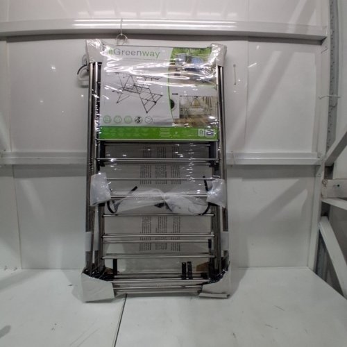 GREENWAY MULTI-LEVEL LAUNDRY DRYING RACK - 110LB CAPACITY - 54" X 38.3" X 24.4" TO 41.5" - STAINLESS STEEL/BLACK (MODEL: 2315612) image 2