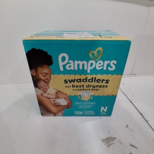 136PK PAMPERS SWADDLERS SKIN SAFE DISPOSABLE DIAPERS - NEWBORN image 3