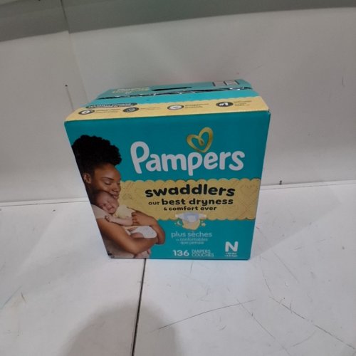 136PK PAMPERS SWADDLERS DISPOSABLE BABY DIAPERS - NEWBORN SIZE image 2