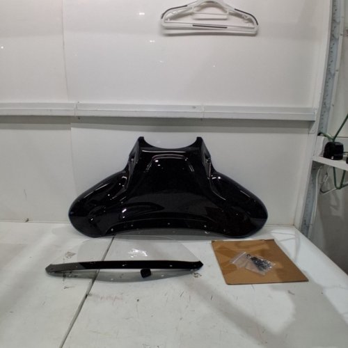 ECOTRIC UNIVERSAL FIT MOTORCYCLE CRUISER FRONT OUTER FAIRING BATWING - 37" X 24" - BLACK (MODEL: WSD-075) image 2