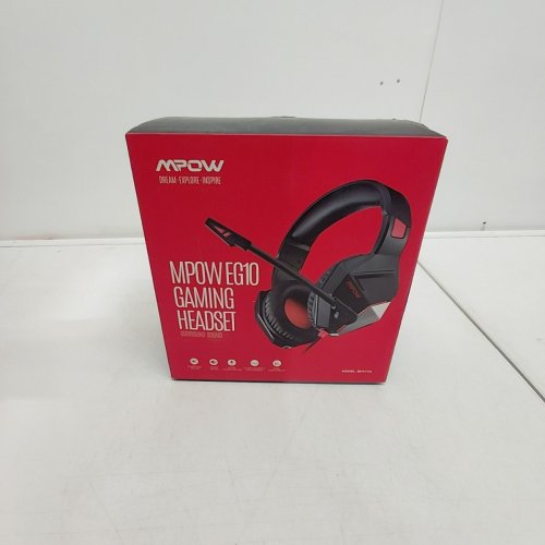 MPOW EG10 WIRED GAMING HEADSET WITH SURROUND SOUND - IN-LINE VOLUME & MIC CONTROL - LIGHT UP - BLACK/RED (MODEL: MPBH414AR) image 3