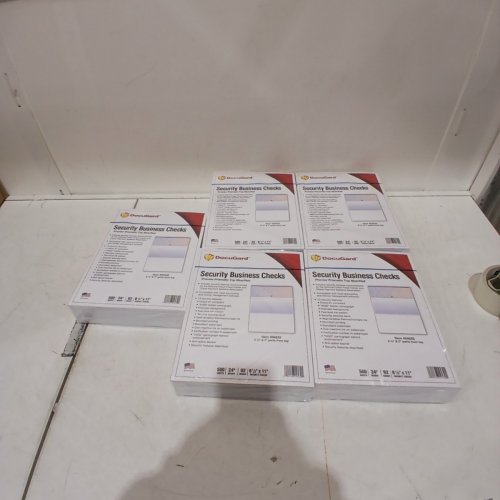 2500PK DOCUGARD SECURITY BUSINESS CHECKS - 3.5" X 7" PERFS FROM TOP - BLUE/RED (MODEL: 045320) image 3