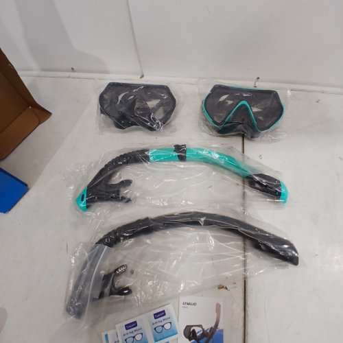 4PC UNISEX ADULTS EXMUJO MIX&MATCH SNORKELING SETS WITH 180° VIEW GOGGLES - OSFM - BLACK/TEAL image 3