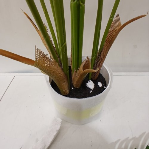 HZXGCP INDOOR ARTIFICIAL PALM TREE - 6FT - GREEN/BROWN/WHITE image 3