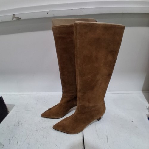 WOMEN'S NINE WEST LORTHEY KNEE HIGH BOOTS SUEDE - SIZE 8.5M - DARK NATURAL 120 (STYLE: WNLORTHEY) image 3