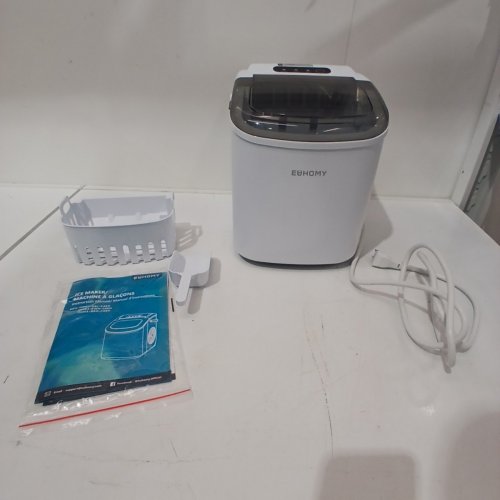 EUHOMY COUNTERTOP ICE MAKER MACHINE WITH HANDLE / BASKET AND SCOOP - MAKES 26LBS PER DAY - WHITE (MODEL: IM001-BWH-CAEH) image 4