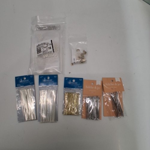 7 ASSORTED JEWELRY MAKING COMPONENTS - BEADS AND PINS image 3