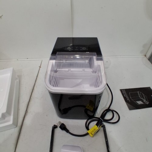 COUNTERTOP ICE MAKER WITH HANDLE AND SCOOP - 26LB - BLACK (MODEL: WBJ-10A) image 3