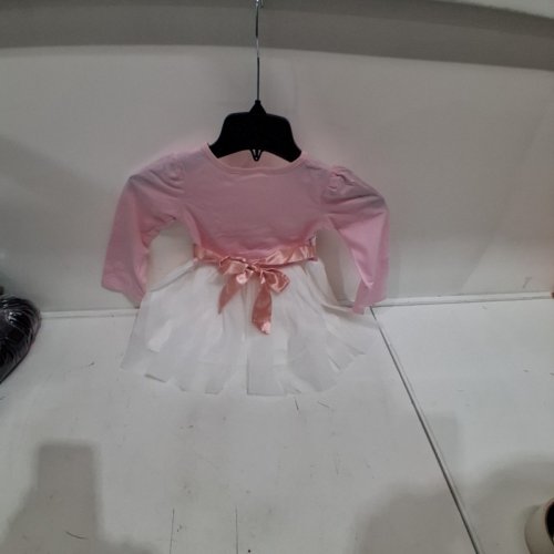 KIDS LONG SLEEVE TULLE DRESS - 110CM SIZE 3/4 - PINK AND WHITE image 3