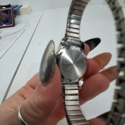 WOMENS ACCUTIME WATCH DAINTY BRACELET ANALOG WRISTWATCH - 25 MM-SILVER-TONE (MODEL:WCCLE18) image 2
