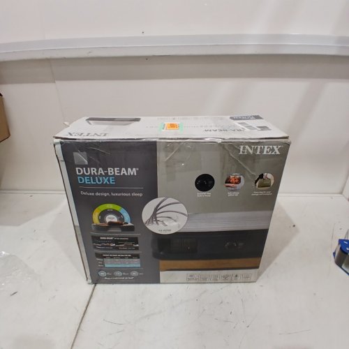 INTEX 64125ED DURA-BEAM PLUS FIBER-TECH AIR MATTRESS WITH BUILT-IN ELECTRIC PUMP - 18" H/ QUEEN - GREY (MODEL : AP619DP) image 5