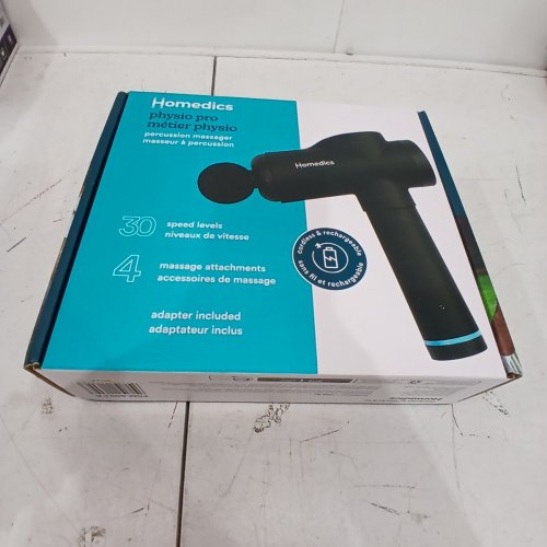 HOMEDICS PHYSIO PRO PERCUSSION MASSAGE GUN, DEEP TISSUE TRIGGER POINT MASSAGER FOR SPORTS AND ATHLETES - MUSCLE RECOVERY - BLACK (MODEL: PGM-400-CA) image 4