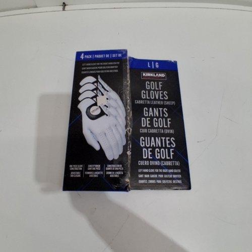 4PK KIRKLAND SIGNATURE PREMIUM CABRETTA LEATHER GOLF GLOVES - LEFT HAND - LARGE - WHITE (MODEL: 1819560) image 3