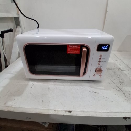 FRIGIDAIRE RETRO MICROWAVE OVEN - 0.7CU.FT, 700W - WHITE/GOLD (MODEL: EMW788-WHITERGLD) image 2