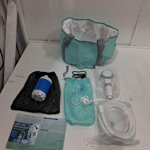 ELECTRIC RECHARGEABLE PORTABLE CAMPING SHOWER - BLUE/WHITE image 3