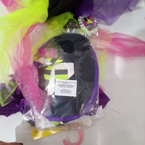 2PC GIRL'S PARTYHOLIC WITCHY WITCH COSTUME SET - LARGE (10-12) - BLACK / PURPLE / GREEN image 3