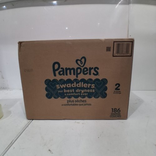 186PK PAMPERS SWADDLERS DISPOSABLE DIAPERS - SIZE 2 image 3