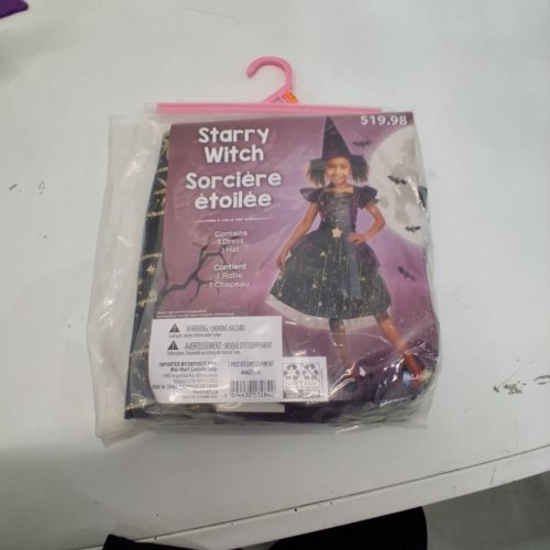 2PC GIRLS PALAMON STARRY WITCH COSTUME - MEDIUM (8-10) - BLACK, PURPLE AND GOLD (STYLE: 40427) image 2