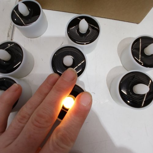 8PK SOLAR WATERPROOF RECHARGEABLE LED FLAMELESS TEA LIGHT image 2