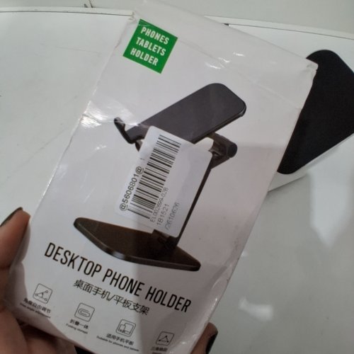 DESKTOP PHONE HOLDER - FITS MOST PHONES - WHITE AND BLACK image 2