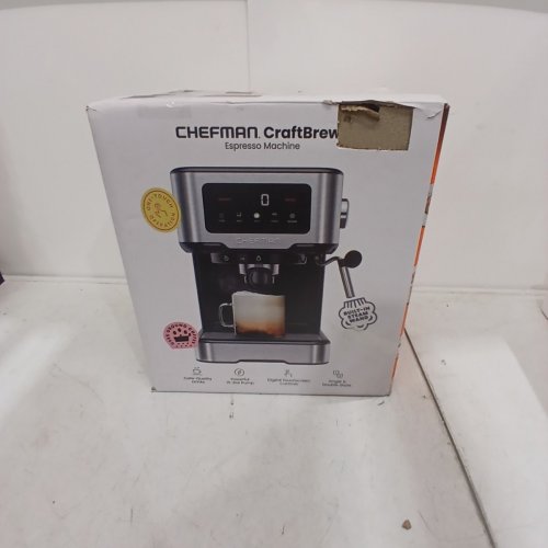 CHEFMAN CRAFTBREW 15-BAR PUMP DIGITAL ESPRESSO MAKER WITH STEAM WAND FOR LATTE & CAPPUCCINO - 1.5L - BLACK / SILVER (MODEL: RJ54-SS-15-D-AM) image 6
