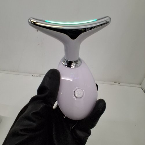 RED LIGHT THERAPY FACE AND NECK MASSAGER - WHITE/SILVER (MODEL: 111226/ES-1081) image 2