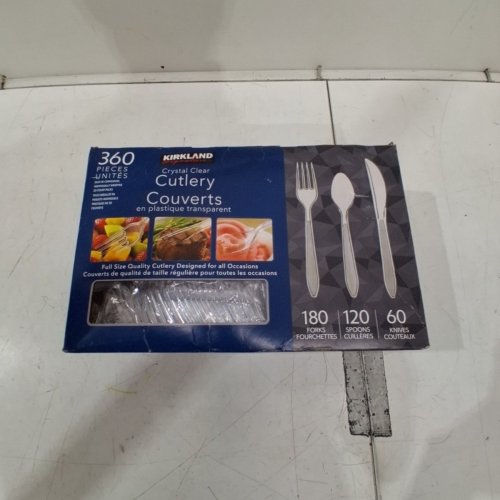 360PC KIRKLAND CRYSTAL CLEAR PLASTIC CUTLERY SET - CLEAR (MODEL: 12648) image 2