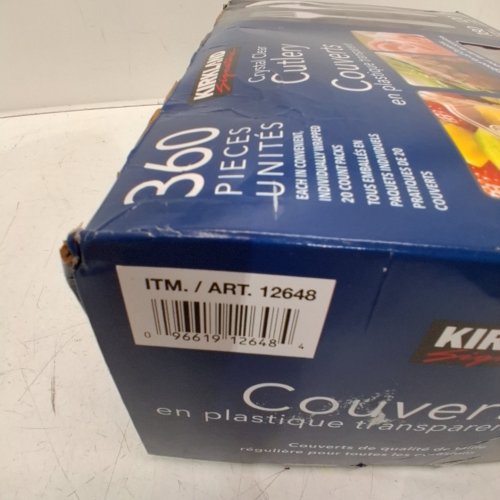 360PC KIRKLAND CRYSTAL CLEAR PLASTIC CUTLERY SET - CLEAR (MODEL: 12648) image 3