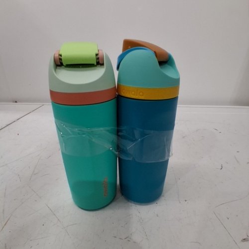 2PK OWALA FREESIP STAINLESS STEEL WATER BOTTLE - 16 OZ - BLUE/GREEN image 2