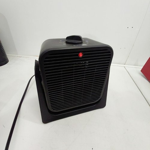 KONWIN DUAL FUNCTION HEATER AND FAN WITH TWO HEAT AND FAN SETTINGS - ADJUSTABLE ANGLE - LARGE BASE - 9.5" TALL - BLACK - (MODEL: SFH-181T). image 3