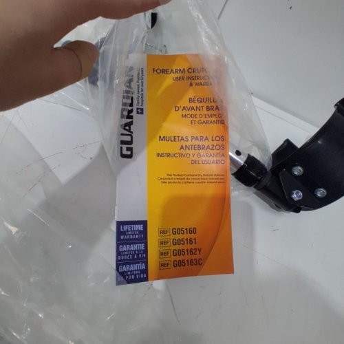 GUARDIAN MEDLINE FOREARM CRUTCHES - TALL - FITS USERS 5FT 10" TO 6FT 6" - 300LB - SILVER (MODEL: G05160) image 3