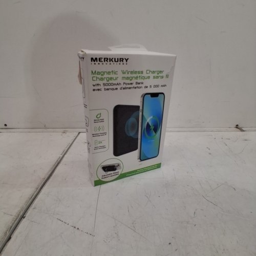 MERKURY MAGNETIC WIRELESS CHARGER WITH 5000MAH POWER BANK - BLACK image 6