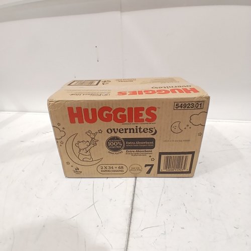 68PK HUGGIES DISNEY BABY OVERNITES DIAPERS - ALL-NIGHT PROTECTION & COMFORT - SIZE 7 - 41LB - (68 TOTAL) image 2