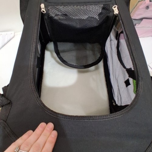 FEANDREA FOLDABLE PET CARRIER BAG WITH BREATHABLE MESH AND HANDLES - 24" X 16" - BLACK (MODEL: PDC60H) image 3