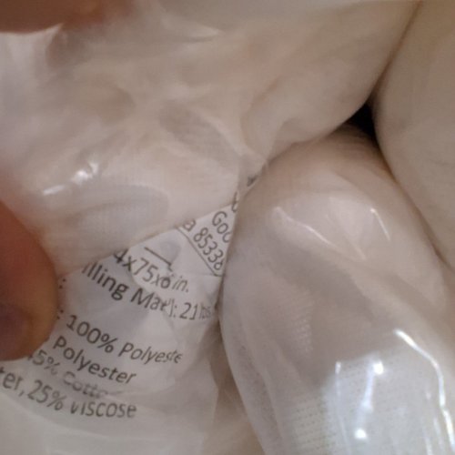 FOAM MATTRESS TOPPER - 54" X 75" X 6" - WHITE image 3