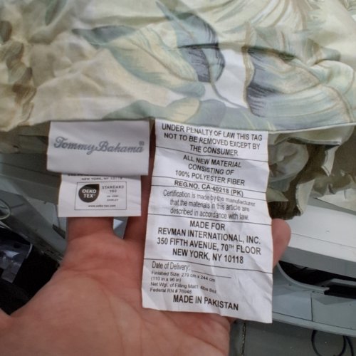 3PC TOMMY BAHAMA COMFORTER SET - KING - WHITE/BLUE image 5