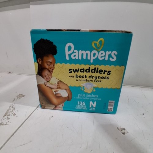 136pk PAMPERS SWADDLERS DIAPERS NEWBORN - SIZE 0 image 2