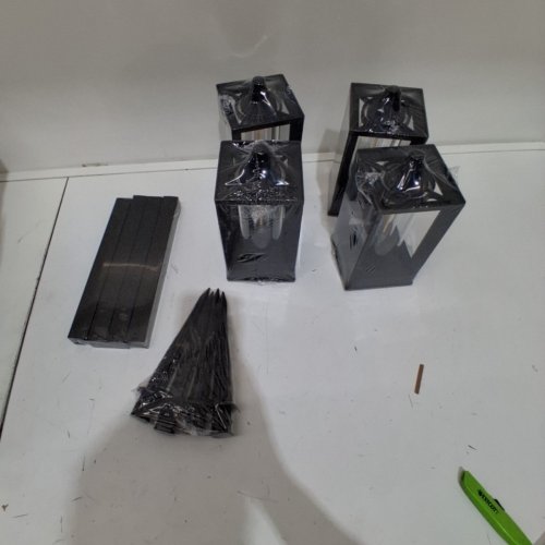 4PK GTX NATURALLY SOLAR POWERED 25LM PATHWAY LIGHTS - 4"X4"X23"- BLACK (MODEL: 1937955) image 2
