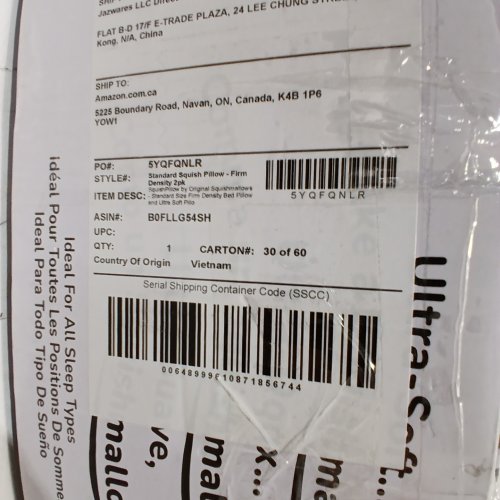 2PK SQUISHMALLOW SOFT AND FIRM DENSITY SQUISHPILLOWS WITH PILLOW COVERS - STANDARD - WHITE (MODEL: SQPL00291-100125-MV) image 2