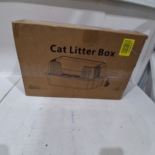 PONCOTSEN STAINLESS STEEL LITTER BOX WITH LID/HIGH WALL EXTENSION AND LITTER SCOOP - 15" X 23" X 10.2"(EXTRA LARGE) - GREY image 4