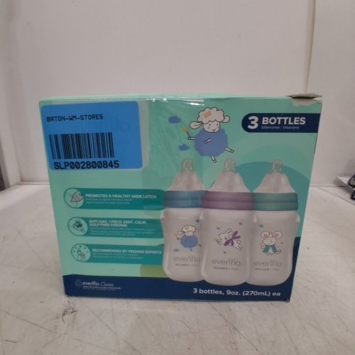3PK EVENFLO BALANCE+ WIDE BABY BOTTLES - 9OZ - ASSORTED COLOURS image 4