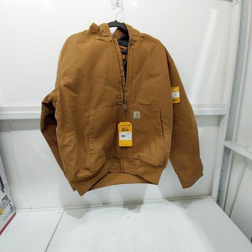 MEN'S CARHARTT LOOSE FIT WASHED DUCK INSULATED ACTIVE JACKET - LARGE - LIGHT BROWN (STYLE: J130-M) image 2