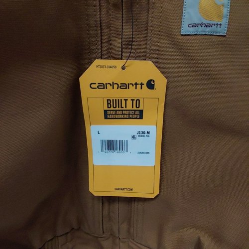 MEN'S CARHARTT LOOSE FIT WASHED DUCK INSULATED ACTIVE JACKET - LARGE - LIGHT BROWN (STYLE: J130-M) image 3