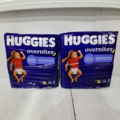 132PK HUGGIES OVERNITES NIGHTTIME BABY DIAPERS - SIZE 3 - DISNEY WINNIE THE POOH image 2
