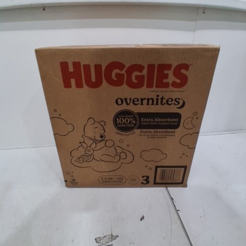 132PK HUGGIES OVERNITES NIGHTTIME BABY DIAPERS - SIZE 3 - DISNEY WINNIE THE POOH image 3