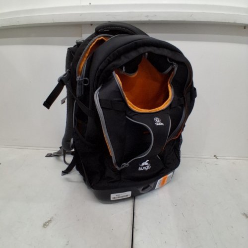KURGO PET CARRIER BACKPACK W/ MACHINE-WASHABLE INTERIOR PAD, AIRLINE/TSA-APPROVED, TRAVEL BAG, WATERPROOF BOTTOM, BLACK/ORANGE, (MODEL: K01683) image 2